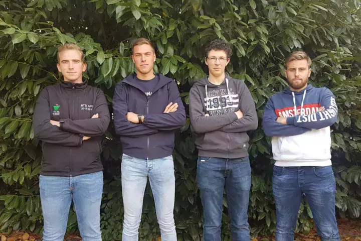 Romain Le Cadre, Maxime Ronceray, Didier Guéguen et Mathis Garnier, étudiants au lycée la Touche à Ploërmel (56).