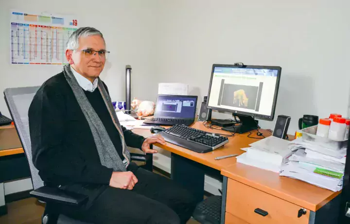 Philippe Faverdin, directeur de recherche à l’Inra, a participé au développement du scanner laser permettant de représenter l’animal en 3D en entier, au centimètre près.