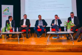 Les intervenants de la filière avicole lors de la table ronde le 5 avril à pontivy.