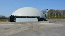 Une station de méthanisation produisant du biogaz en Bretagne.