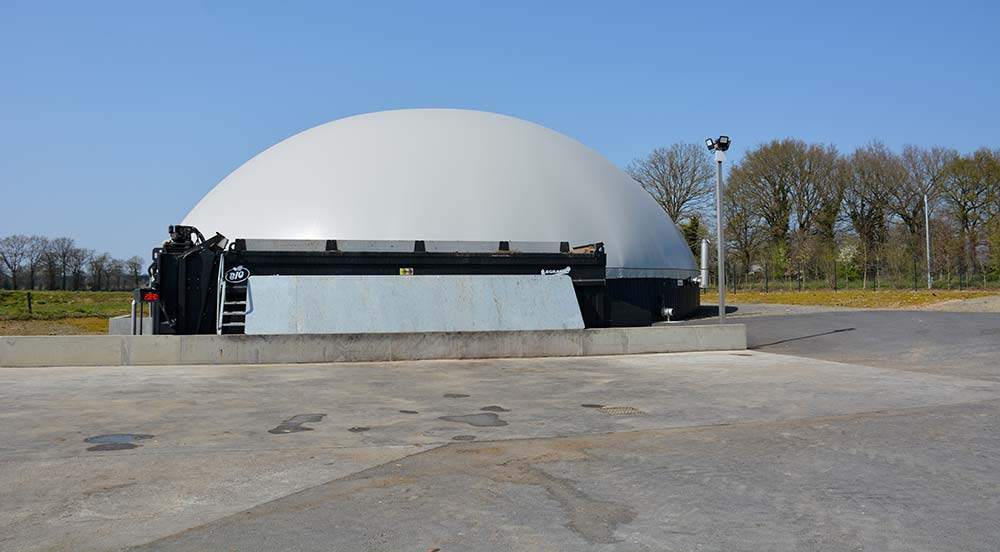 Une station de méthanisation produisant du biogaz en Bretagne. - Illustration Viser l’autonomie en gaz d’ici 2050