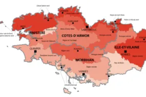 La carte du prix des terres agricoles en Bretagne selon les petites régions
