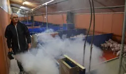 Fumigation dans une salle de post sevrage pour détecter les problèmes de circuit d’air  de ventilation.