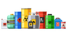 Image avec différents bidons de produits chimiques