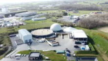 L'unité de méthanisation Enerfées vue du ciel