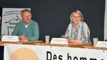 Luc Smessaert et Stéphanie Berthelot - Foustel à la tribune