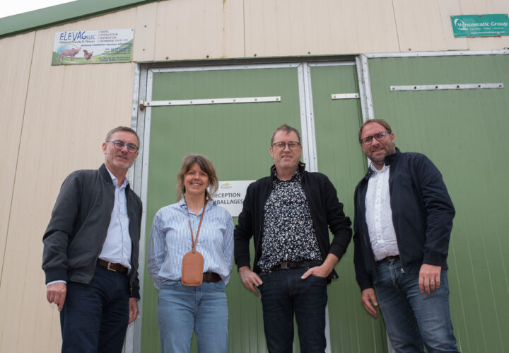 Raphaël Bonnault, Sylvie Chapin, Patrice Sort et Romain Guillet, membres de l’équipe volaille de la coopérative Le Gouessant