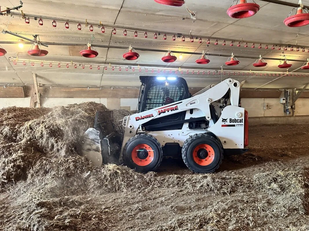 chargeuse bobcat curant un poulailler