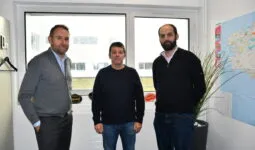 Les trois responsables dans les bureaux d'Interbev Bretagne