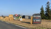Une structure de paille sur le bord d'une route