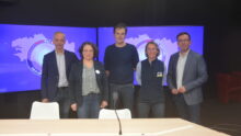 Des représentants syndicaux bretons sur le plateau de Tébéo à Brest