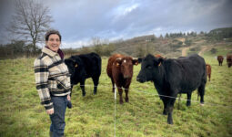 Amandine Gat devant ses vaches