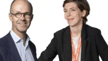 Olivier Dauger, co-président de France Agrivoltaïsme et Audrey Juillac, présiente de la FFPA