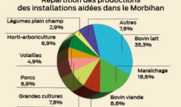 Diagramme de la répartition des productions aidées dans le Morbihan