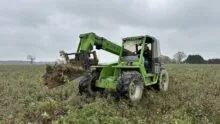 Réalisation d'un profil 3D à l'aide d'un télescopique dans une parcelle agricole