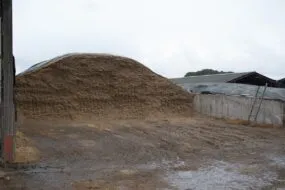 Un silo d'ensilage sur un élevage laitier.