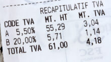 ticket de caisse avec montant de la TVA
