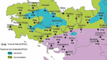 carte de la pousse de l'herbe en bretagne du 13 au 19 mai 2025