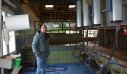 Un homme dans une salle de traite