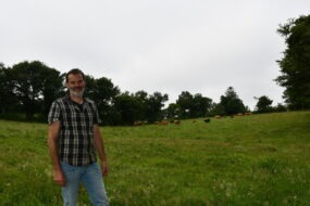 éleveur devant ses prairies