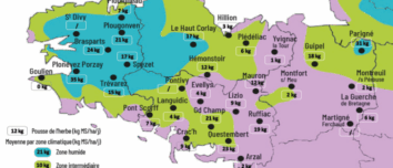 carte de la pousse de l'herbe en bretagne du 25 au 30 juin