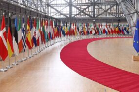 tapis rouge à l'arrivée des députés à la Commission européenne