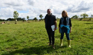 des éleveurs dans une parcelle en agroforesterie
