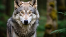 Un loup de face