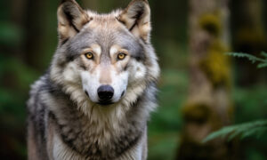 Un loup de face