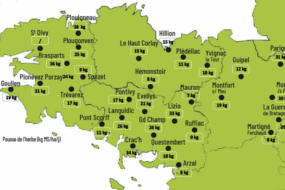 carte de la pousse de l'herbe en bretagne du 15 au 20 octobre 2025