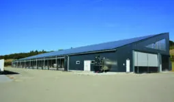 Un bâtiment d'élevage de vaches laitières en monopente