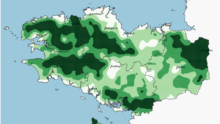 carte des surfaces toujours en herbe dans les exploitations agricoles bretonnes