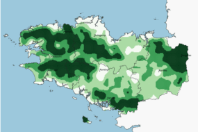 carte des surfaces toujours en herbe dans les exploitations agricoles bretonnes