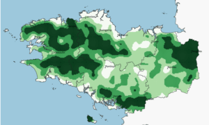 carte des surfaces toujours en herbe dans les exploitations agricoles bretonnes