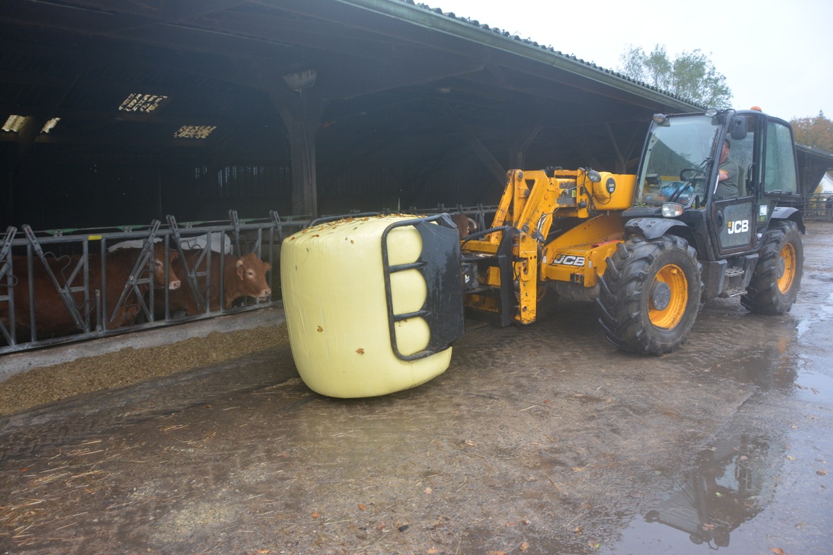 Le fourrage est facilement manipulation avec une pince.