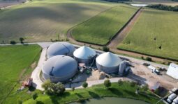 unité de méthanisation vue d'avion