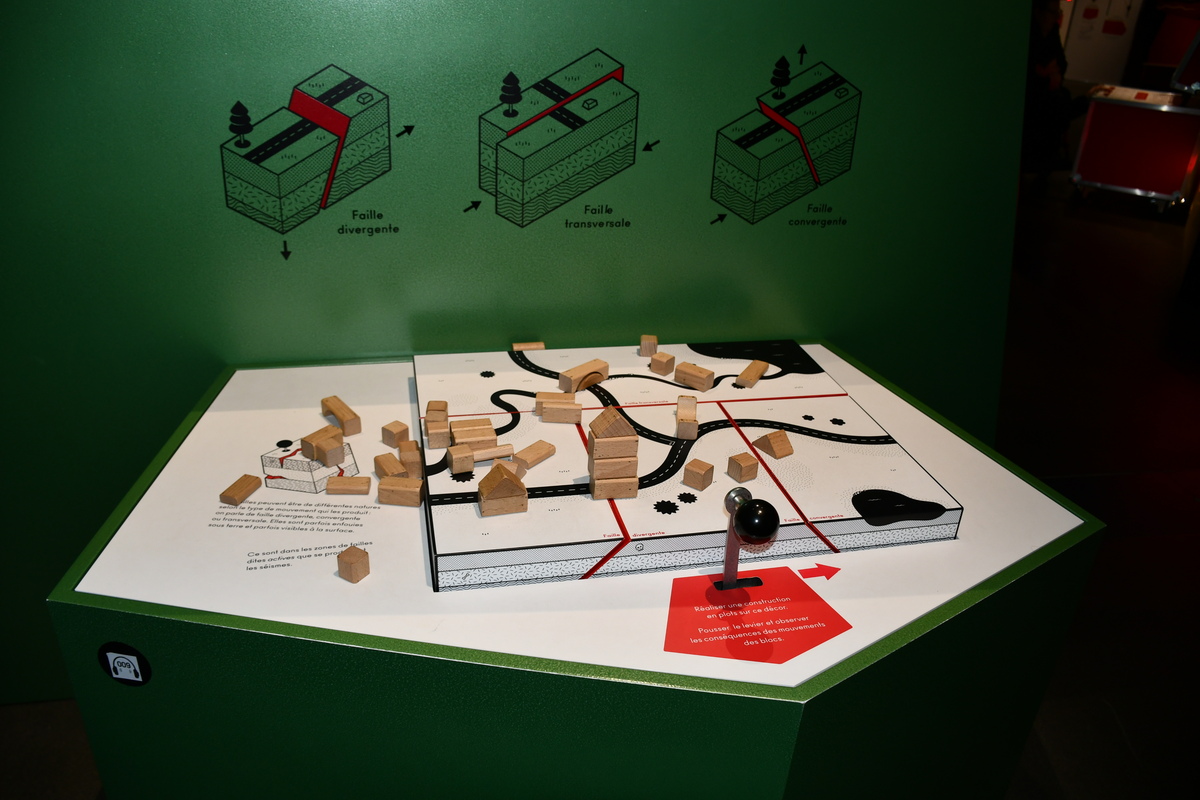 Maquette qui montre les conséquences des mouvements de la terre sur les constructions.