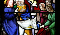 Vitrail de l'église Saint-Ouen des Iffs représentant l'entrée à Jérusalem