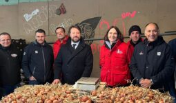 Des personnes devant des légumes