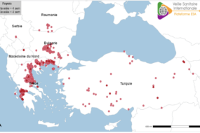 Carte situant les foyers de clavelée en Grèce