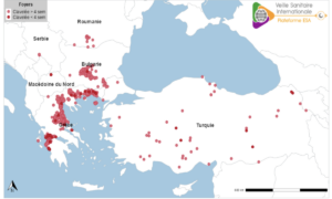 Carte situant les foyers de clavelée en Grèce