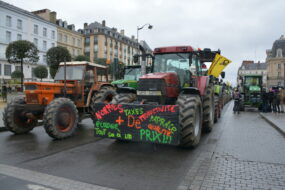 manifestation de la Coordination rurale en février 2024 à Rennes