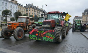 manifestation de la Coordination rurale en février 2024 à Rennes