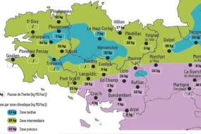 carte de la pousse de l'herbe en bretagne du 24 février au 2 mars