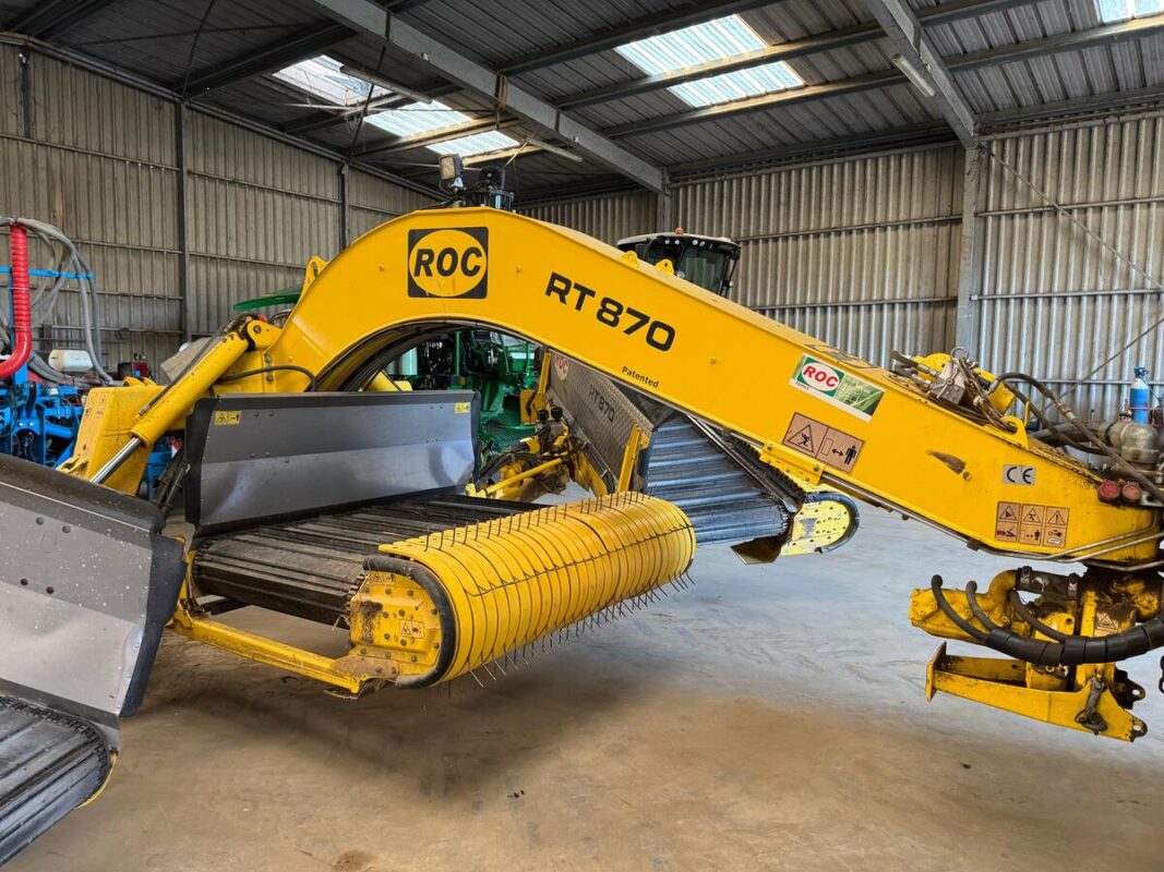 Aperçu de la partie centrale d'un andaineur à tapis