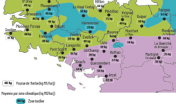carte de la pousse de l'herbe en bretagne du 14 au 20 avril 2026