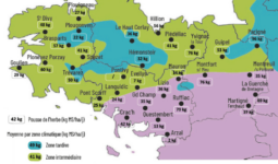 carte de la pousse de l'herbe en bretagne du 5 au 11 mai 2026
