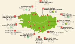 carte de la bretagne des exploitations agricoles participant aux portes ouvertes innov'action 2026