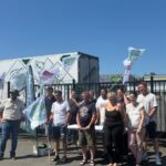 Des manifestants syndicaux