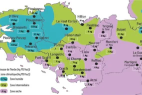 carte de la pousse de l'herbe en bretagne du 23 au 29 juin 2026